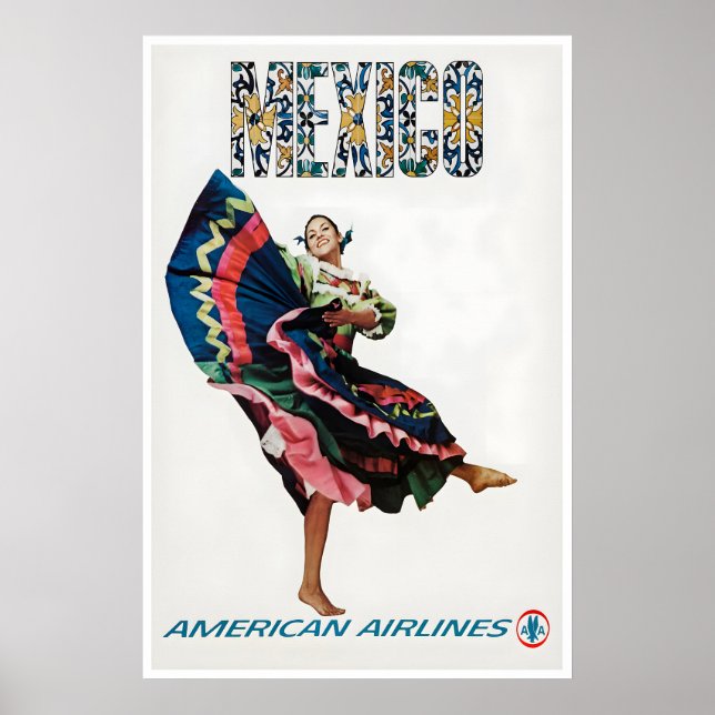 Affiche de voyage au Mexique Art de danse folklori (Devant)