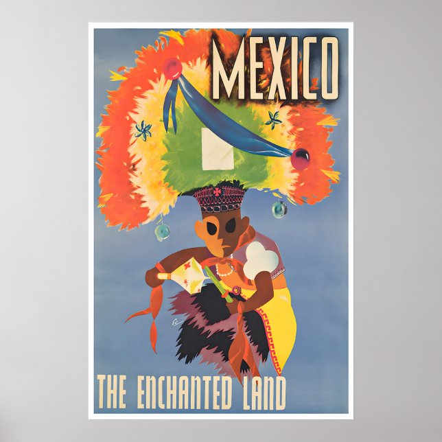 Affiche de voyage au Mexique Art mexicain L'Enchan (Devant)
