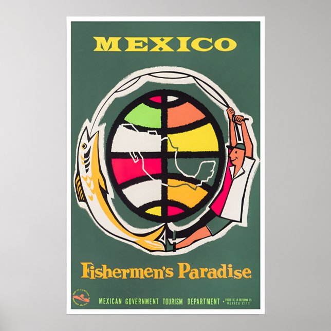 Affiche de voyage au Mexique Impression d'art mexi (Devant)
