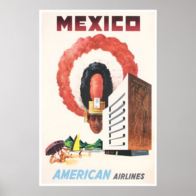 Affiche de voyage au Mexique Impression mexicaine  (Devant)