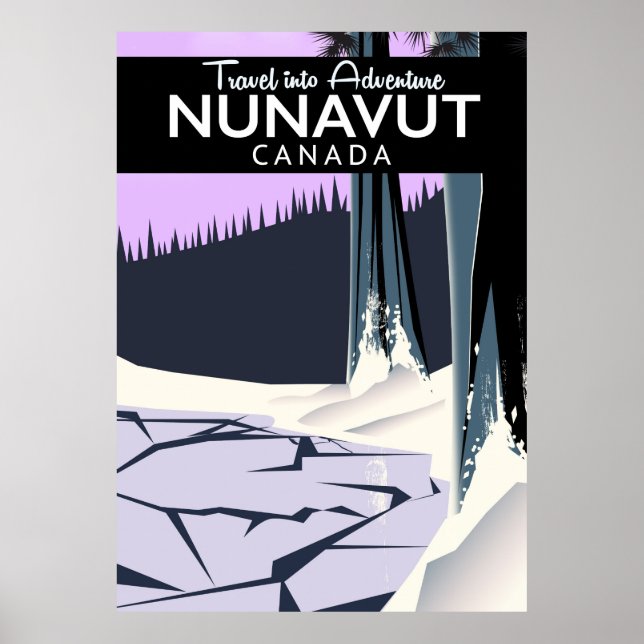 Affiche de voyage au Nunavut Canada (Devant)