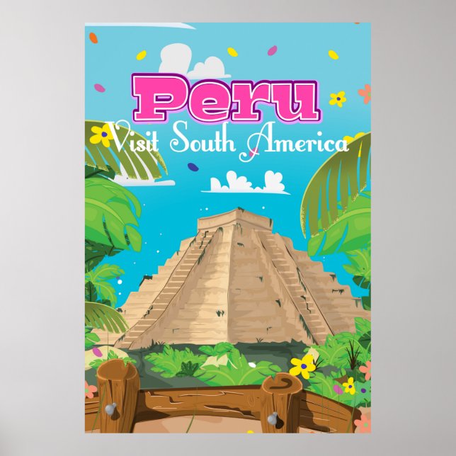 Affiche de voyage au Pérou. (Devant)