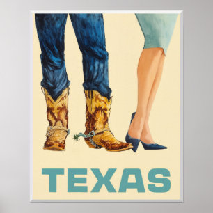 Affiche de voyage au Texas