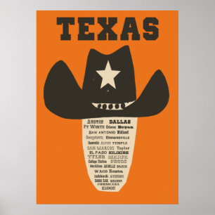 Affiche de voyage au Texas