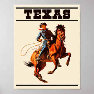 Affiche de voyage au Texas