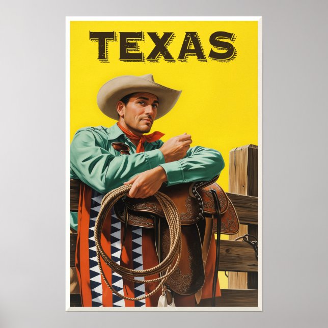 Affiche de voyage au Texas (Devant)