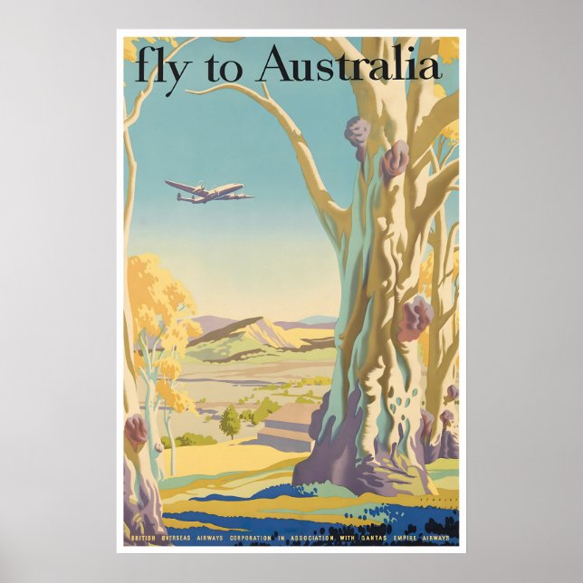 Affiche de voyage Australie Art australien Vintage (Devant)