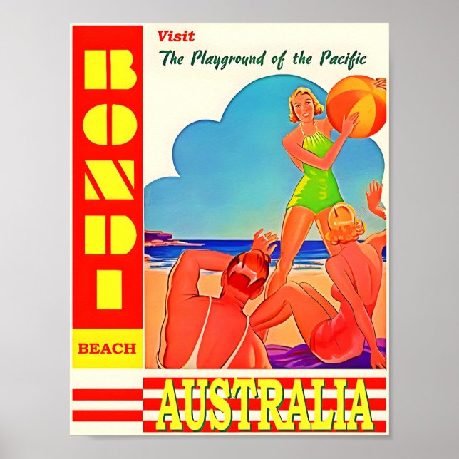 Affiche de voyage Australie Bondi-Beach (Devant)
