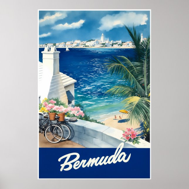 Affiche de voyage aux Bermudes (Devant)