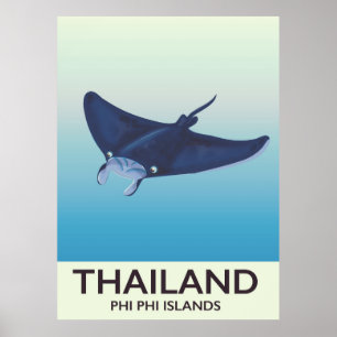 Affiche de voyage aux îles Phi Phi en Thaïlande