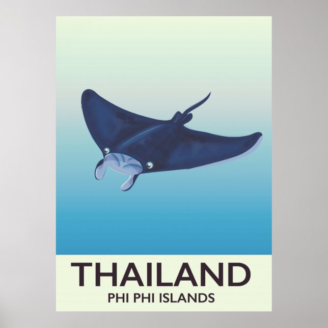 Affiche de voyage aux îles Phi Phi en Thaïlande (Devant)