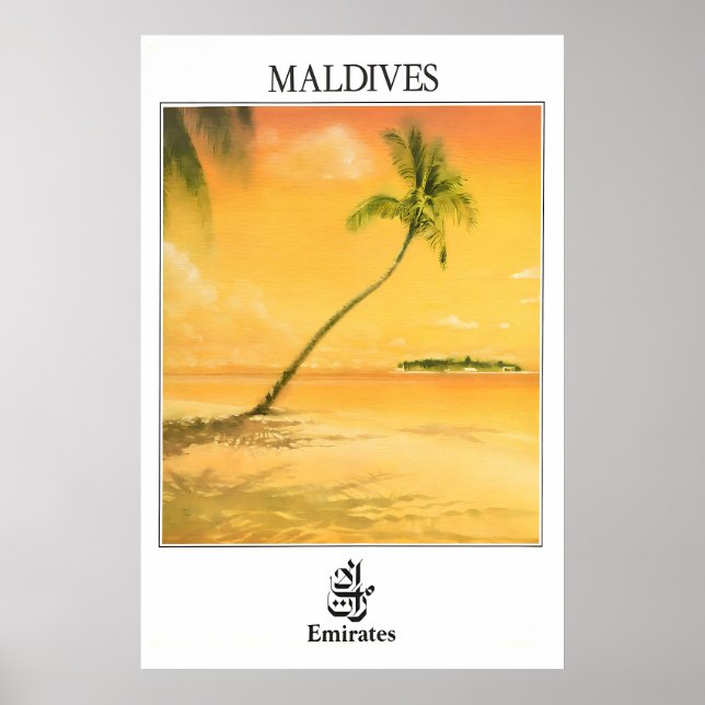 Affiche de voyage aux Maldives Impression d'art as (Devant)