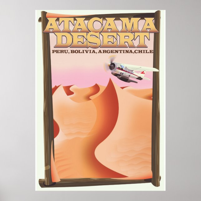 Affiche de voyage Aventure du désert d'Atacama. (Devant)