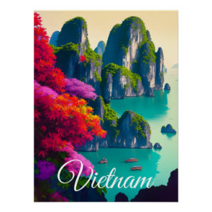 Affiche de voyage Baie d'Halong Viêt Nam