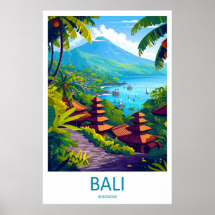 Affiche de voyage Bali Asie Vintage Ski Parc natio