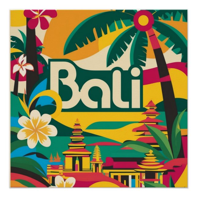 Affiche de voyage Bali Indonésie (Devant)