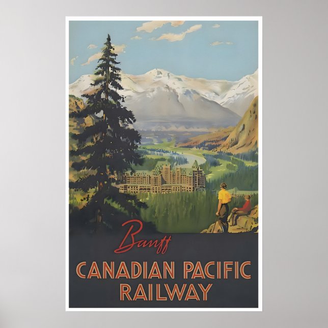 Affiche de voyage Banff Alberta Canada Art Canadie (Devant)