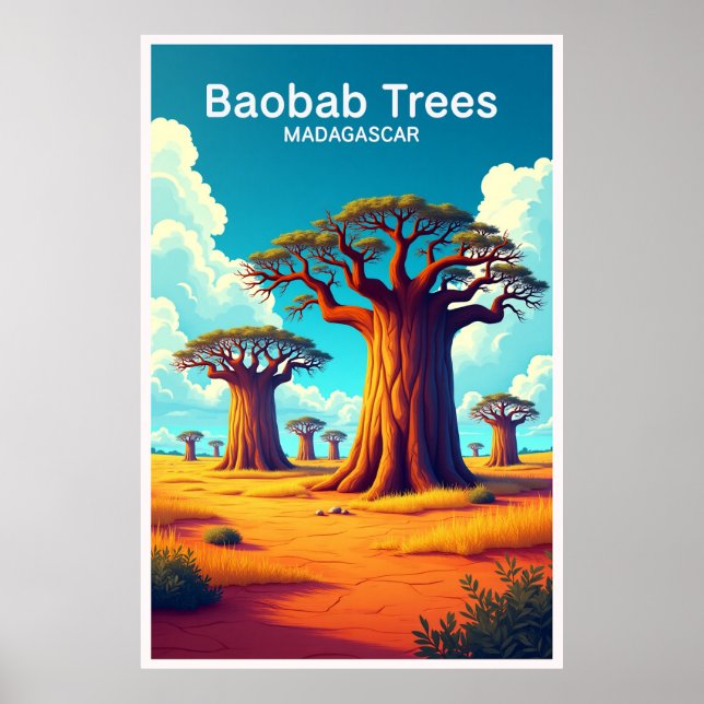 Affiche de voyage Baobab Trees Madagascar (Devant)