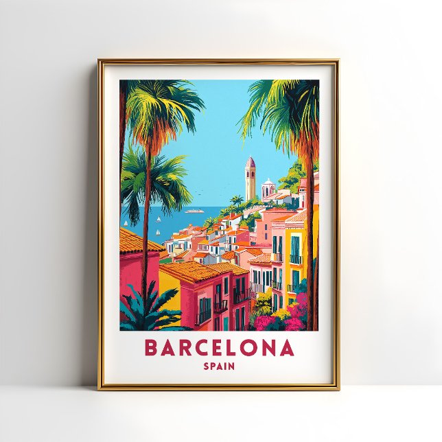 Affiche de voyage Barcelone Espagne décoration mur (Créateur téléchargé)