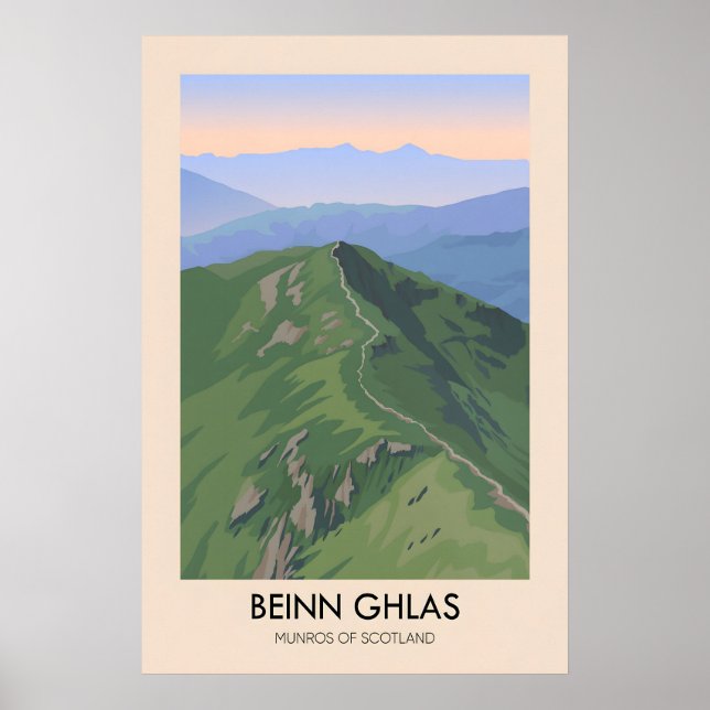 Affiche de voyage Beinn Ghlas Munros d'Écosse (Devant)