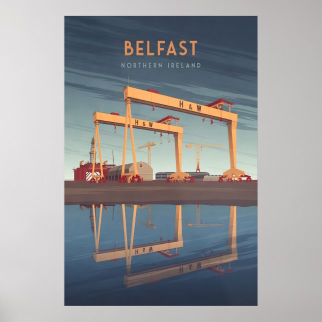 Affiche de voyage Belfast Irlande du Nord (Devant)