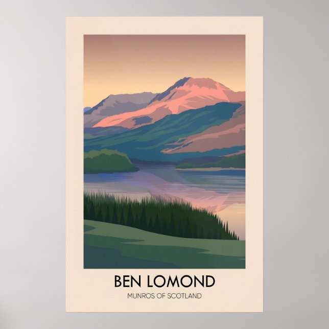 Affiche de voyage Ben Lomond Munros d'Écosse (Devant)