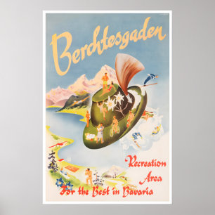 Affiche de voyage Berchtesgaden Art Bavière Allema
