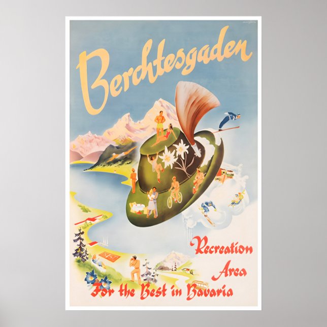 Affiche de voyage Berchtesgaden Art Bavière Allema (Devant)
