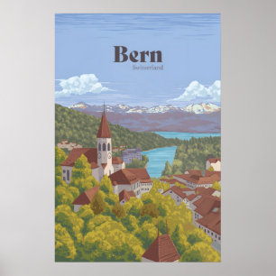 Affiche de voyage Berne Suisse