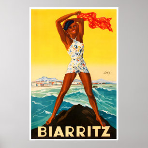 Affiche de voyage Biarritz Vintage France Impressi