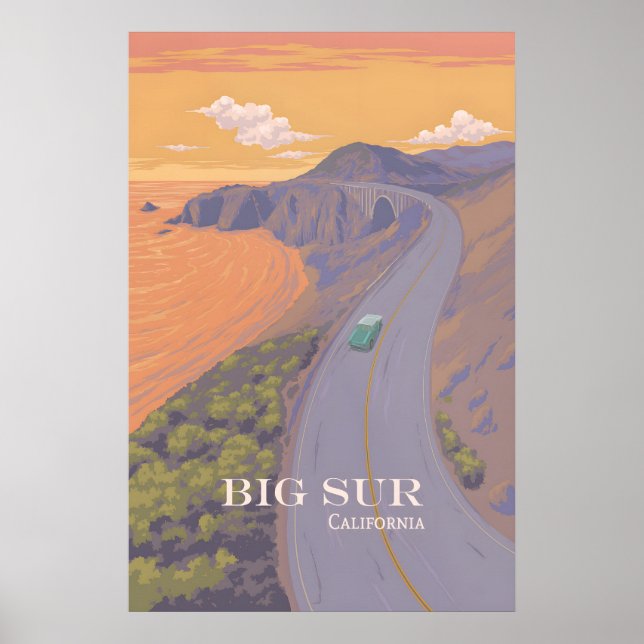 Affiche de voyage Big Sur Californie (Devant)