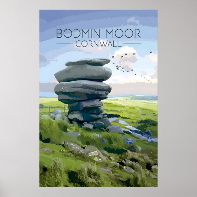 Affiche de voyage Bodmin Moor Print Cornouailles (Devant)