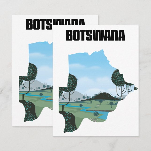 Affiche de voyage Botswana (Devant / Derrière)