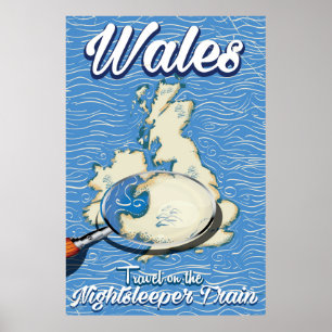 Affiche de voyage britannique train Nightsleeper P