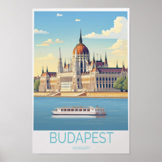 Affiche de voyage Budapest Hongrie - Art mural et