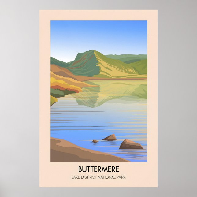 Affiche de voyage Buttermere District des lacs (Devant)
