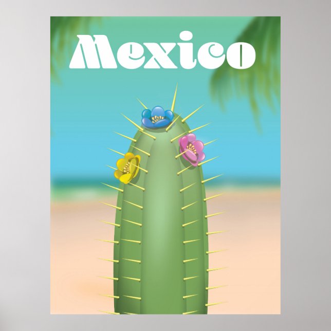 Affiche de voyage Cactus Mexique (Devant)