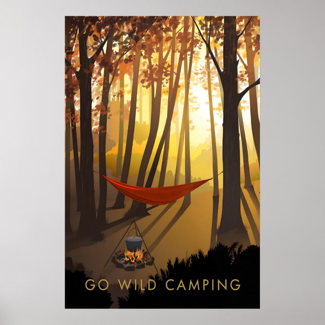 Affiche de voyage : Camping sauvage (Devant)