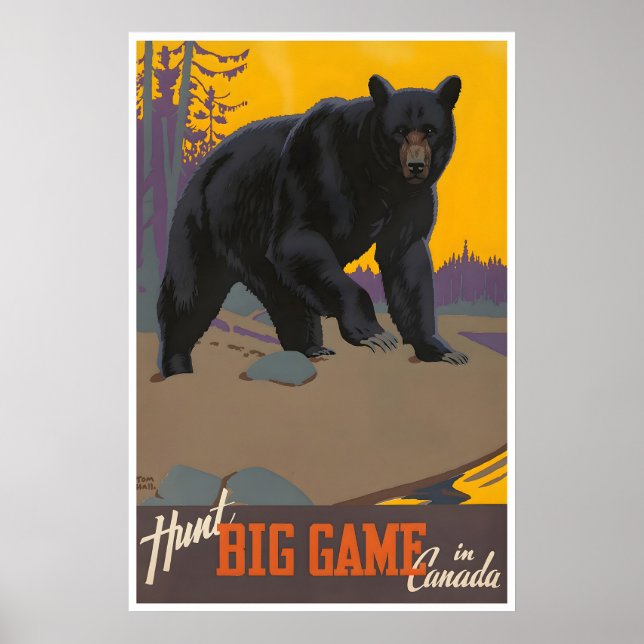 Affiche de voyage Canada Art de chasse Impression  (Devant)