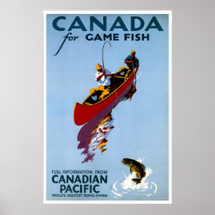 Affiche de voyage Canada Art de pêche Impression r