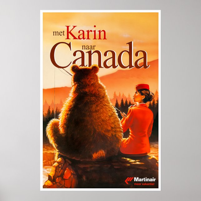 Affiche de voyage Canada Martinair Art Hôtesse de  (Devant)