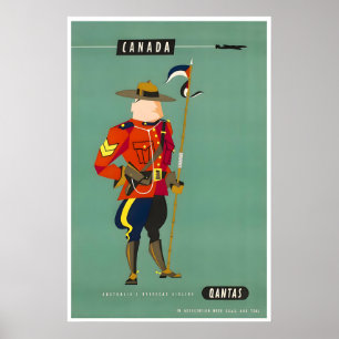 Affiche de voyage Canada Mountie Art Compagnie aér