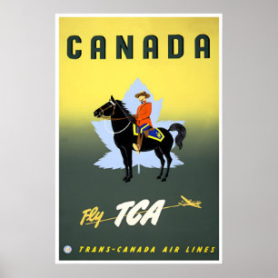 Affiche de voyage Canada Mountie Art Impression ca