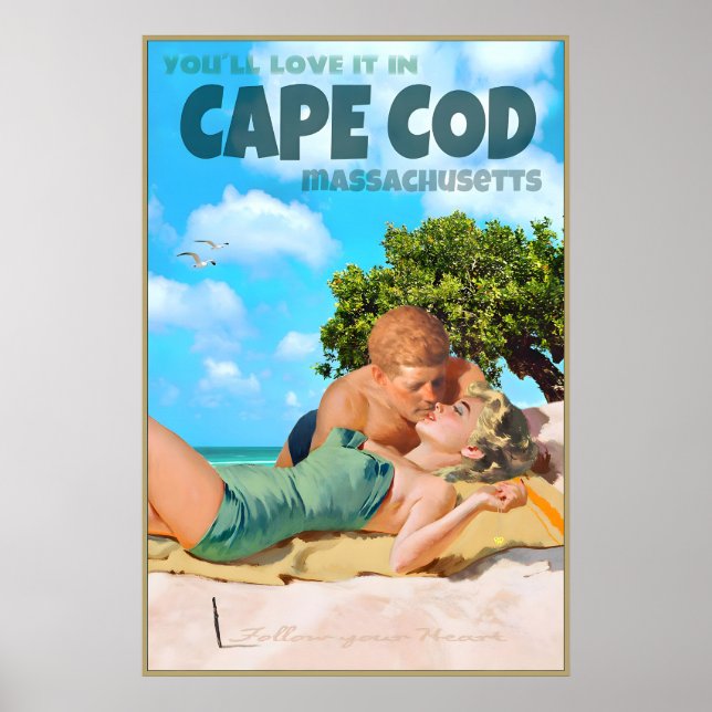 Affiche de voyage Cape Cod Massachusetts Marilyn (Devant)