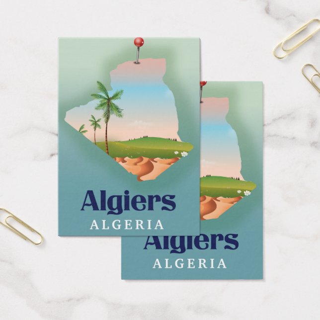 Affiche de voyage carte algérienne Alger (Bureau)