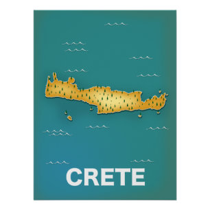 Affiche de voyage carte de Crète