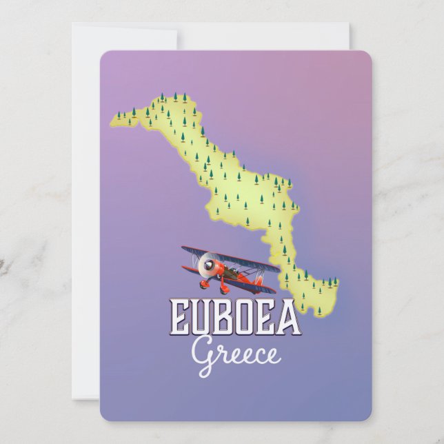 Affiche de voyage carte de Grèce Eubée (Devant)
