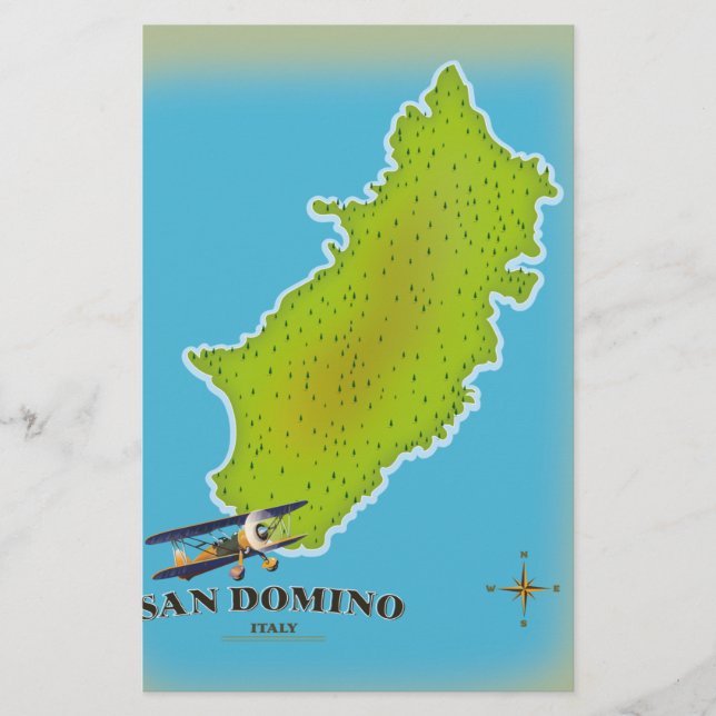 Affiche de voyage carte Elba Italie (Devant)