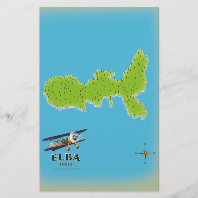 Affiche de voyage carte Elba Italie (Devant)