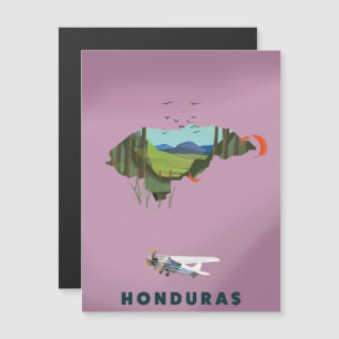 Affiche de voyage carte illustrée du Honduras